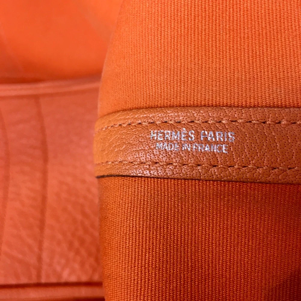 Authentic HERMES Garden Party tote PM orange canvas - Picture 10 of 15
